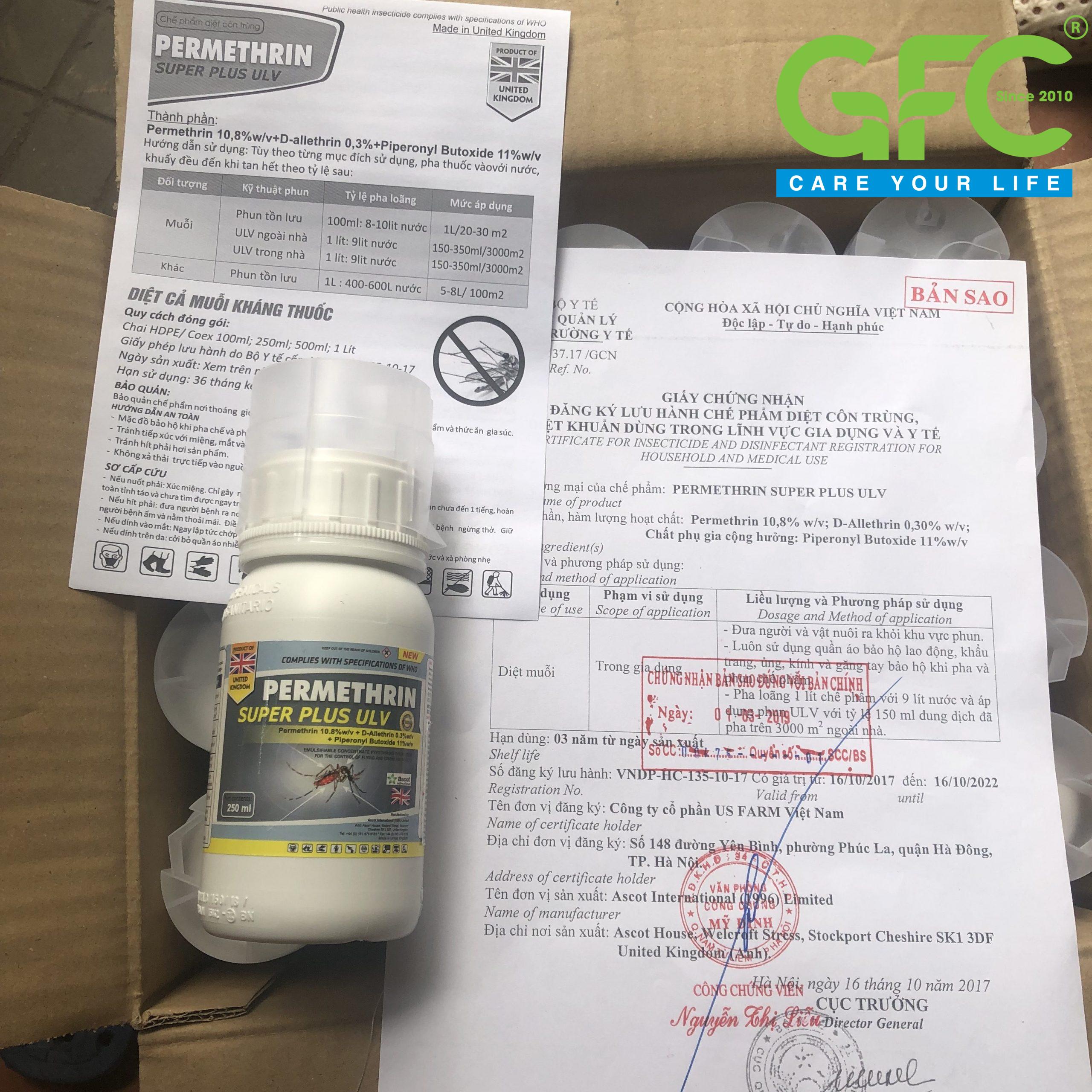 Permethrin Cs Thuốc diệt muỗi Permethrin Super Plus ULV hiệu quả, an toàn