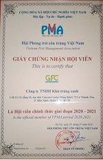 Chứng nhận hiệp hội công ty diệt côn trùng Việt Nam