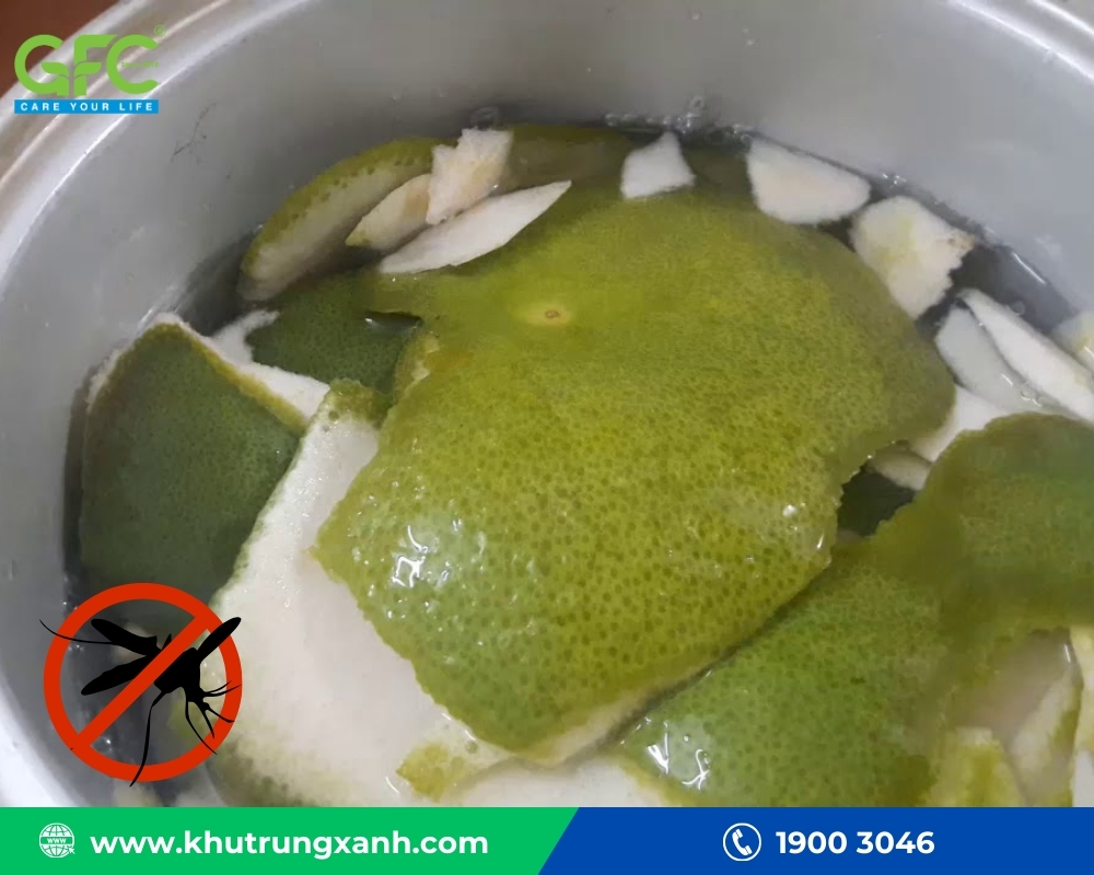 Sử dụng vỏ bưởi để đuổi muỗi bằng cách nấu nước từ vỏ bưởi